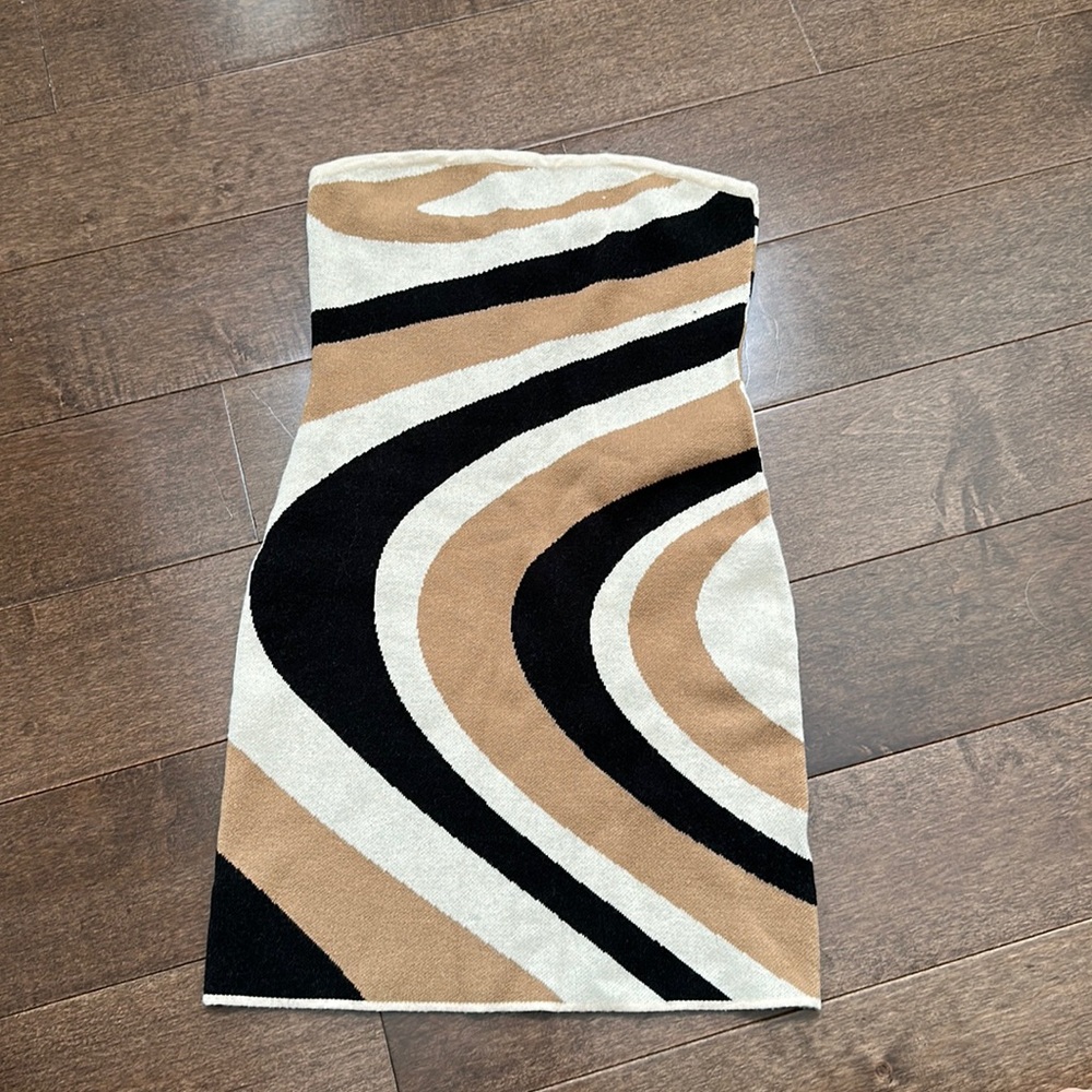 Princess Polly dress, tan, brown and cream in color